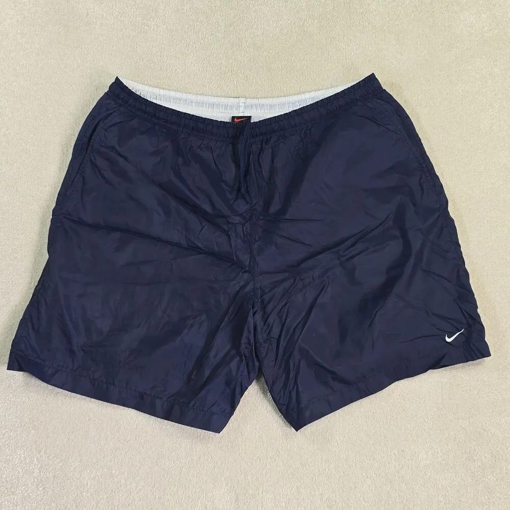 Vintage 90's Nike Swoosh Nylon Windbreaker Lined Shorts Trunks Size XXL